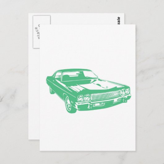 Carte Postale Voiture verte originale (Devant / Derrière)
