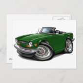 Carte Postale Voiture verte Triumph TR6 (Devant / Derrière)