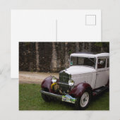 Carte postale Voiture Vintage (Devant / Derrière)