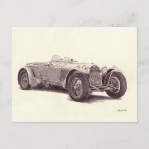 Carte Postale Voiture Vintage : Alpha Romeo 8C