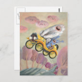 Carte Postale Voiture Vintage avec monstres (Devant / Derrière)