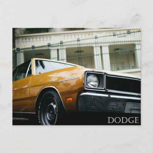 Carte Postale voiture vintage jaune (Devant)