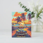 Carte Postale Voiture Vintage Miami Beach (Debout devant)