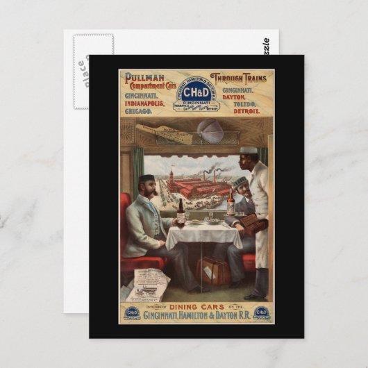 Carte Postale Voitures à compartiments Pullman et à travers les  (Devant / Derrière)