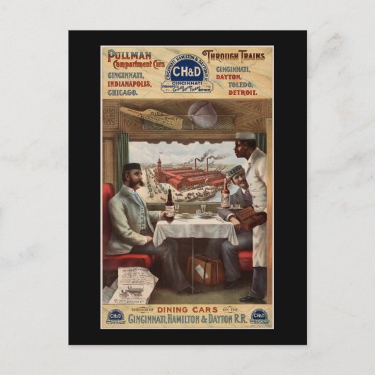 Carte Postale Voitures à compartiments Pullman et à travers les  (Devant)