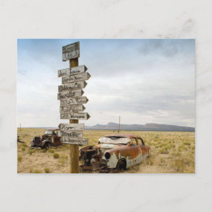 Carte Postale Voitures abandonnées, Route 66, Arizona