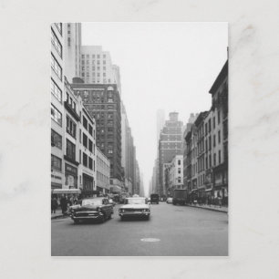 Carte Postale Voitures circulant sur city street B&W