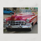 Carte Postale Voitures classiques de Cuba Moteur de feu rouge co (Devant)