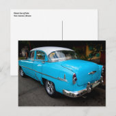 Carte Postale Voitures classiques de Cuba Taxi Turquoise (Devant / Derrière)