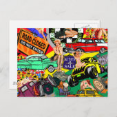 Carte Postale Voitures cool Vintage (Devant / Derrière)