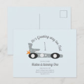 Carte Postale Voitures de course Rétro Lune Étoiles Premier Anni (Devant / Derrière)