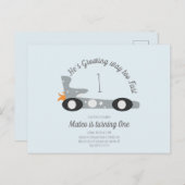 Carte Postale Voitures de course rétro Moon Stars Premier Annive (Devant / Derrière)