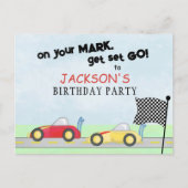 Carte Postale Voitures de course Whimsical Anniversaire Piste À  (Devant)