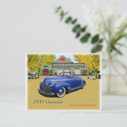 Carte Postale Voitures de croisière classiques 1941 Chevy (Debout devant)