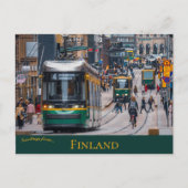 Carte Postale Voitures De Rue À Aleksanterinkatu Helsinki Finlan (Devant)