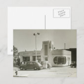 Carte Postale Voitures garées à la station service (Devant / Derrière)