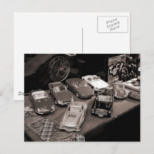 Carte Postale Voitures modèles (Devant / Derrière)