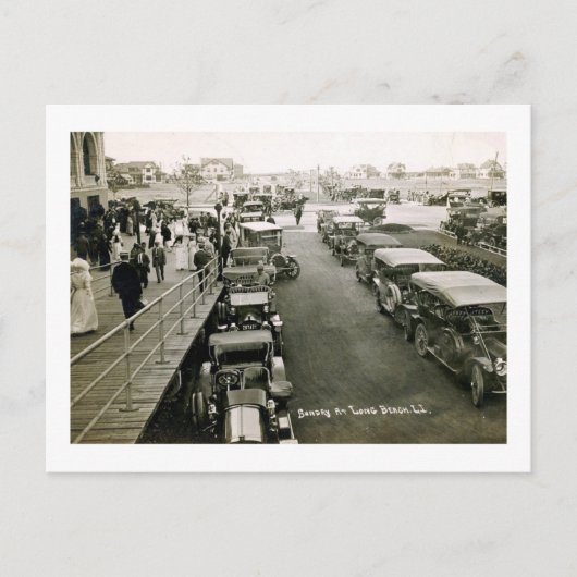 Carte Postale Voitures sur un dimanche occupé, Long Beach, NY Vi (Devant)