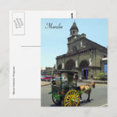 Carte Postale voiturette de la cathédrale de manila (Devant / Derrière)