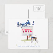 Carte Postale Voix de vote Wire Fox Terrier (Devant / Derrière)