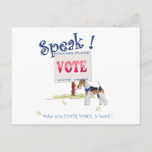 Carte Postale Voix de vote Wire Fox Terrier (Devant)