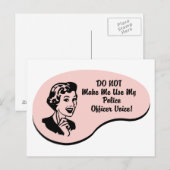 Carte Postale Voix des agents de police (Devant / Derrière)