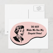 Carte Postale Voix linguistique (Devant / Derrière)