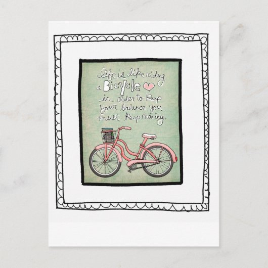 Carte Postale vol25- la vie est comme rouler à vélo (Devant)