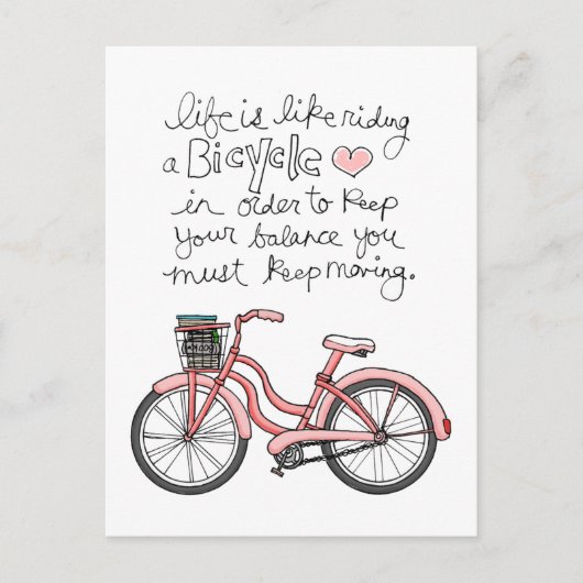 Carte Postale vol25 vie c'est comme rouler à vélo (Devant)