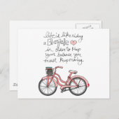 Carte Postale vol25 vie c'est comme rouler à vélo (Devant / Derrière)