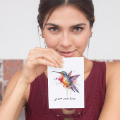 Carte Postale Vol coloré, aquarelle colibri personnalisé