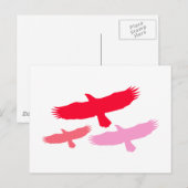 Carte Postale Vol de trois aigles (rouge) (Devant / Derrière)