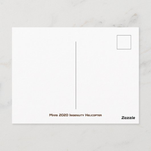 Carte Postale Vol d'hélicoptère Mars Ingéniity (Dos)