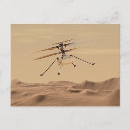 Carte Postale Vol d'hélicoptère Mars Ingéniity (Devant)