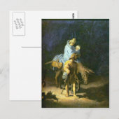 Carte Postale Vol en Egypte par Rembrandt (Devant / Derrière)