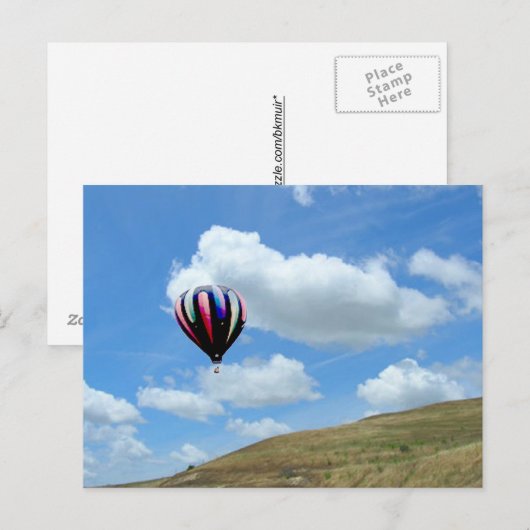 Carte postale - Vol en montgolfière (Devant / Derrière)