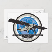 Carte Postale Vol historique Charles Linberg (Devant / Derrière)