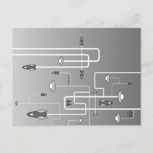 Carte Postale Vol spatial rétro