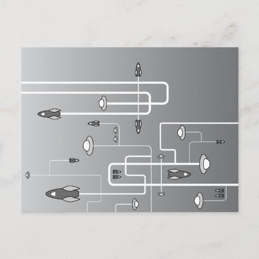 Carte Postale Vol spatial rétro (Devant)