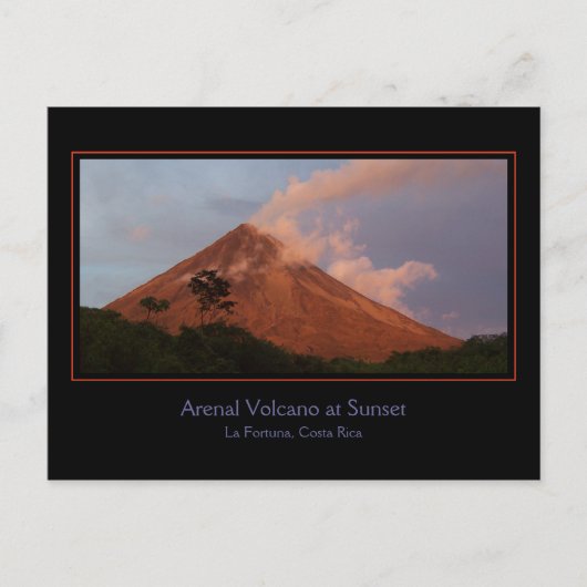Carte Postale Volcan Arenal au Sunset (Devant)