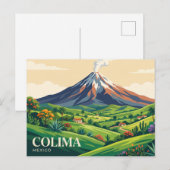 Carte Postale Volcán de Colima Mexique (Devant / Derrière)