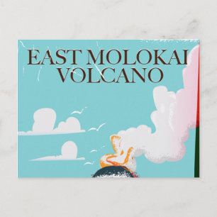 Carte Postale volcan de east molokai affiche de voyage vintage H