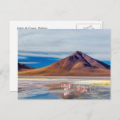 Carte Postale Volcan et Flamants roses (Devant / Derrière)