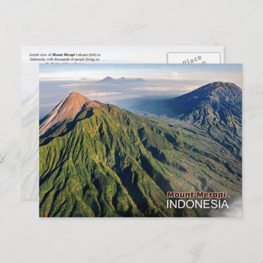 Carte Postale Volcan Merapi en Indonésie (Devant / Derrière)