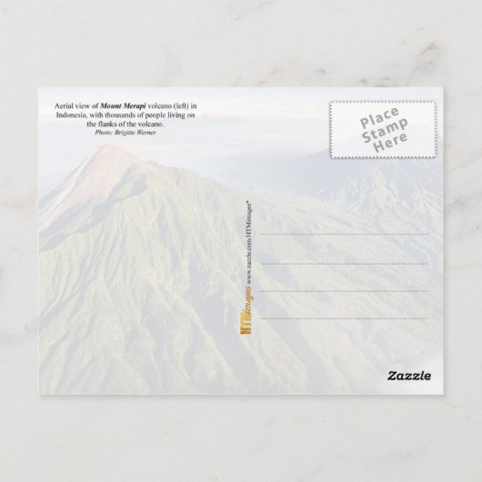 Carte Postale Volcan Merapi en Indonésie (Dos)