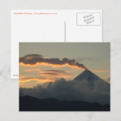 Carte Postale Volcan Shishaldin au coucher du soleil (Devant / Derrière)