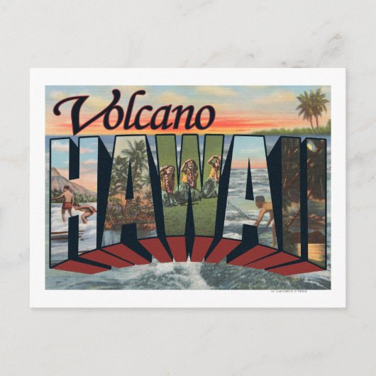 Carte Postale Volcano, Hawaii - Scènes de grandes lettres (Devant)