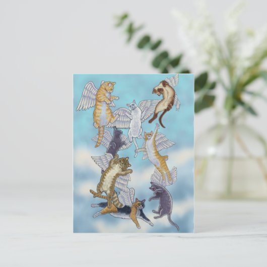 Carte Postale Volée de chats anges (Debout devant)