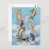Carte Postale Volée de chats anges (Devant / Derrière)