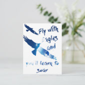 Carte Postale Voler avec des aigles (Debout devant)